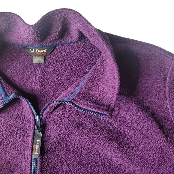 Ll Bean Cozy Purple hapf Zip Up Fleece Relaxed Fit Size 3X - Picture 4 of 4